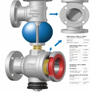 Vcore Valve ANSI JIS Dual Standard Ball Valve structure and component view