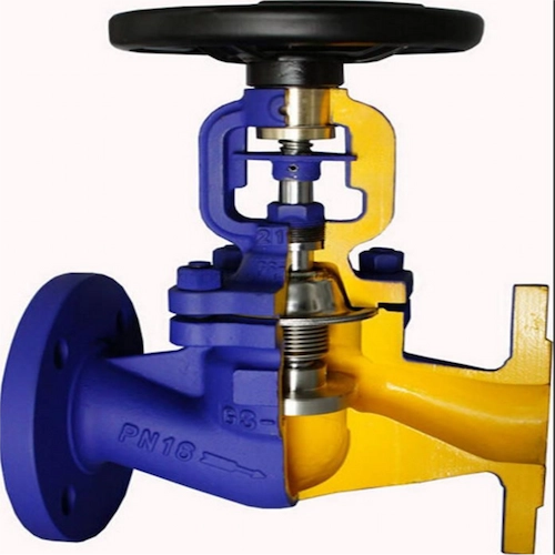 Bellows Globe Valve - Internal structure of Vcore Valve bellows globe valve showing bellows isolation system