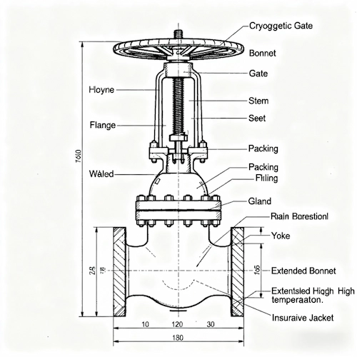 Cryogenic Gate Valve structure Cryogenic Gate Valve structure
