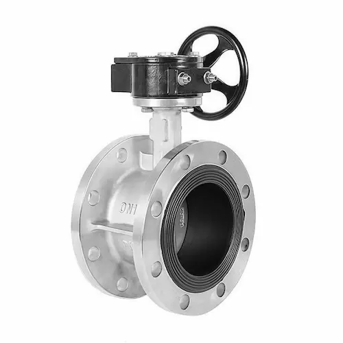 Vcore Valve Flange Type Pneumatic Drive Soft Sealed Butterfly Valve white background product image