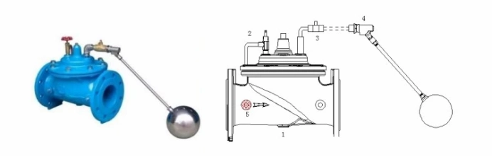 Estructura de la válvula de bola flotante Vcore y vista de componentes