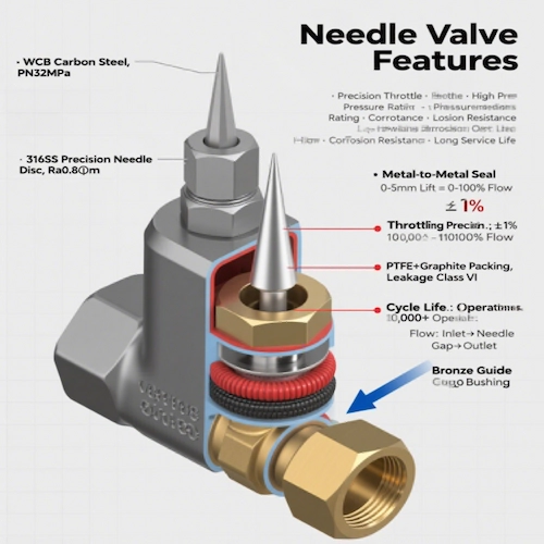 Vcore Valve Needle Type Valve internal needle and seat structure