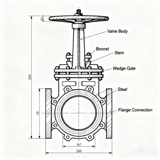 ภาพโครงสร้างวาล์วประตูลิ่ม Vcore Valve