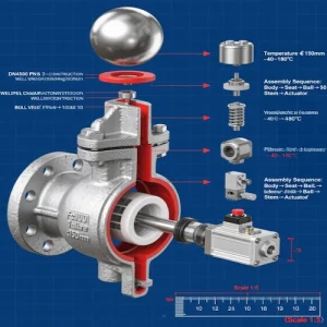 Vcore Valve 3-Piece Construction Welding Ball Valve بناء وختم صورة المراجعة