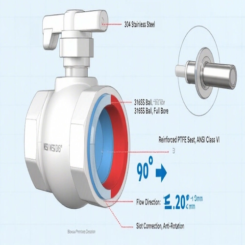 Vcore Valve WESI Germany Type Ball Valve internal section diagram