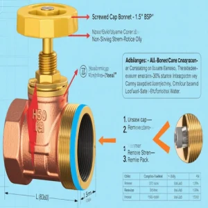 Vcore Valve bronze cap gate valve cross section