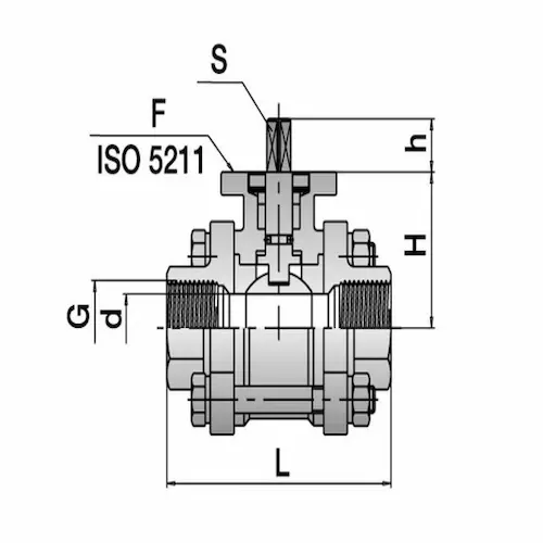 رسم تخطيطي لهيكل الصمام الكروي للأنبوب الذي يتم تشغيله بالهواء المضغوط، والذي يُظهر المحرك الهوائي والمكونات الداخلية للتحكم الآلي في التدفق