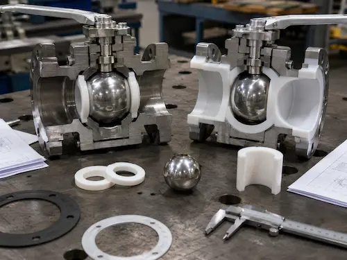Comparaison des robinets à tournant sphérique à siège en PTFE et des robinets à tournant sphérique à revêtement PTFE