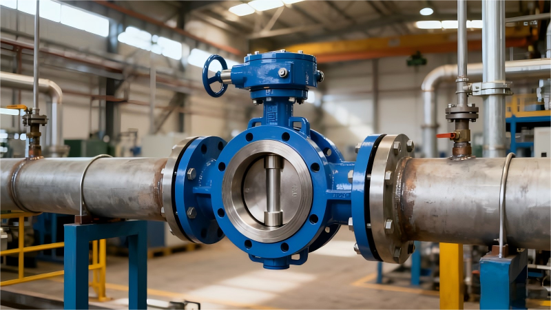 Lug-Wafer-Dual-Disc-Swing-Check-Valve-Installed-in-Petrochemical-Pipeline-System Lug-Wafer-Dual-Disc-Swing-Check-Valve-Installed-in-Petrochemical-Pipeline-System