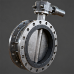 Válvula de mariposa de sellado duro de metal, doble dirección y tres excéntricas