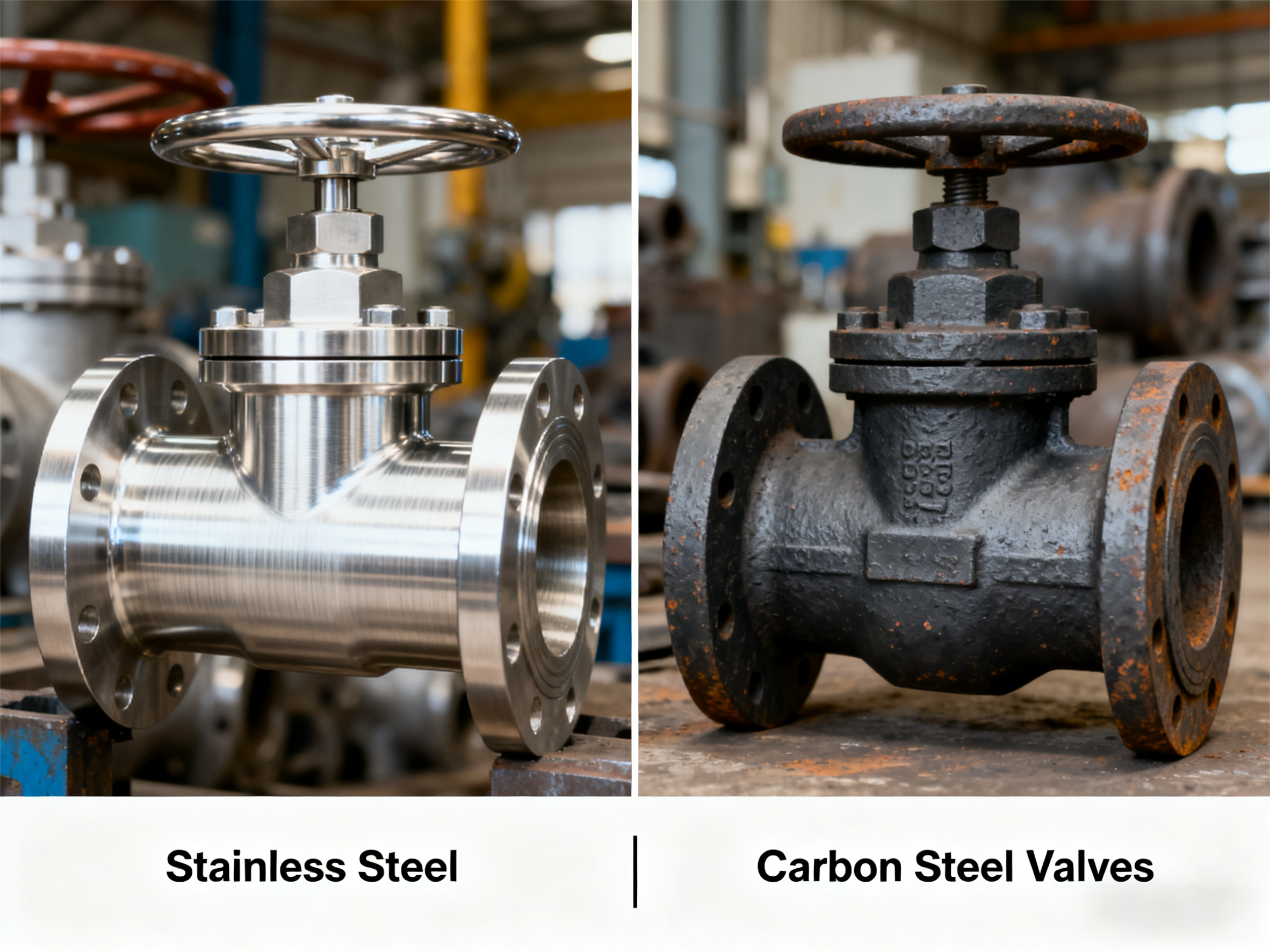 Carbon steel valves and stainless steel valves material comparison