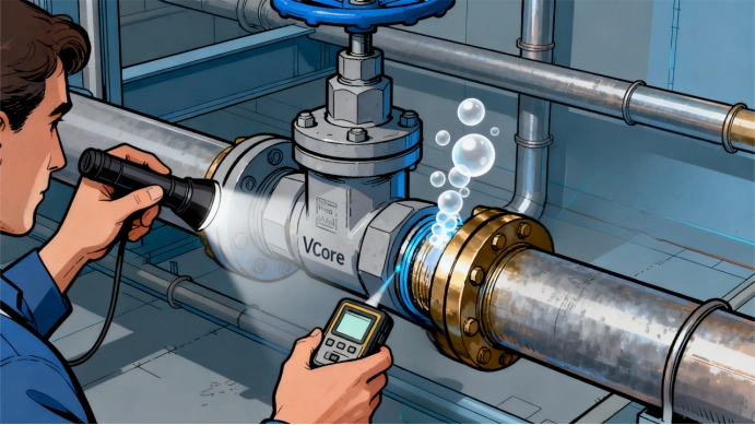 Foot valve leak inspection for pump suction line malfunction diagnosis