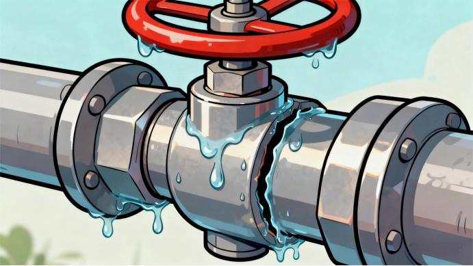 Gate valve leaking because it will not close fully in pipeline service