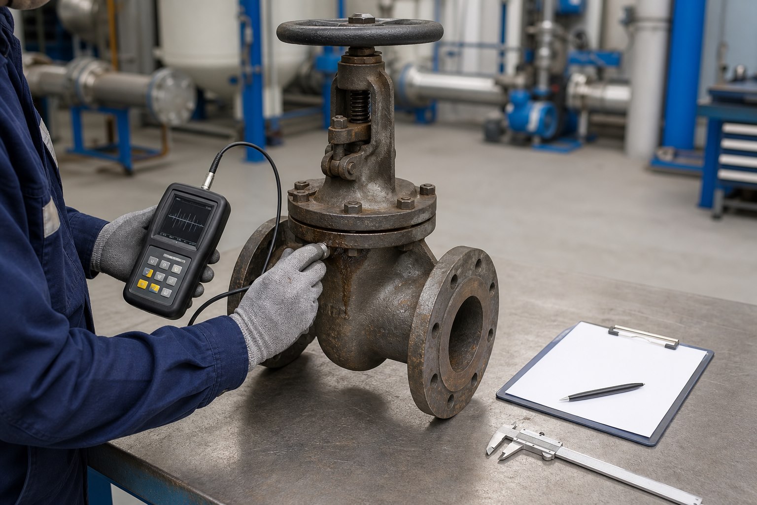 Valve needs immediate replacement after ultrasonic thickness inspection