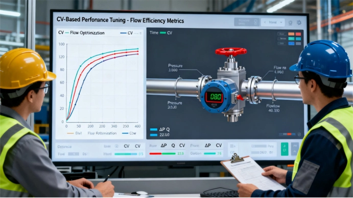 Valve sizing Cv value calculation for flow rate and pressure drop