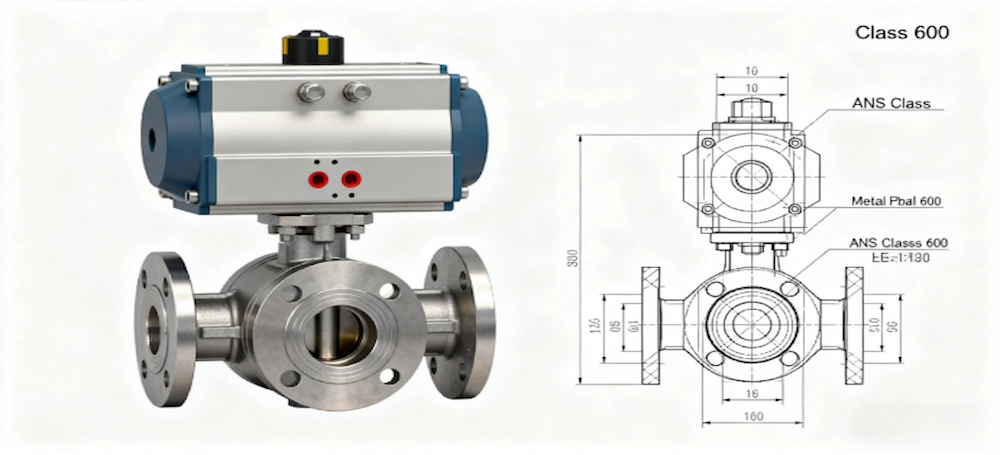 3-way ball valve used for mixing and diverting flow in industrial fluid systems, ensuring efficient flow control 3-way ball valve used for mixing and diverting flow in industrial fluid systems, ensuring efficient flow control - Vcore valve