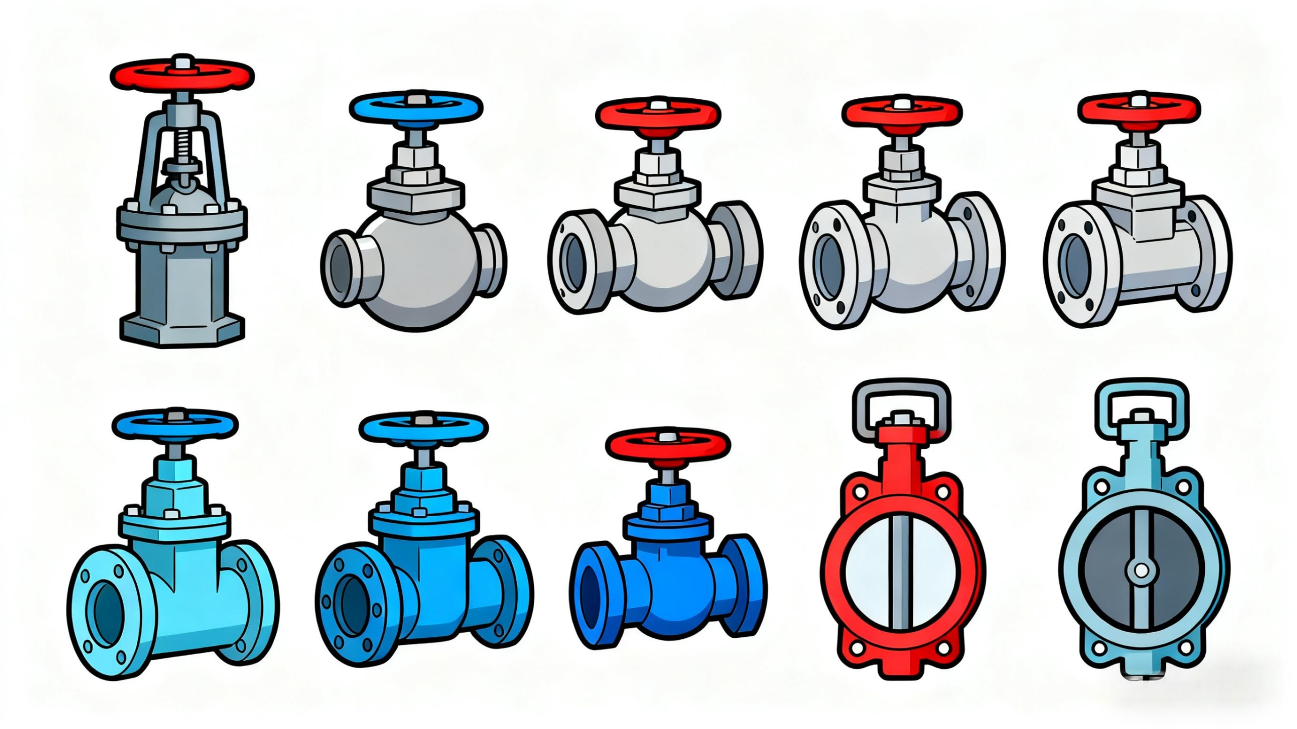 Valve Basics - Diagram of Globe, Ball, and Gate Industrial Valve Types