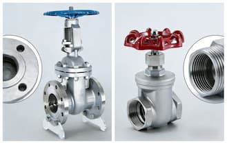 Flanged valve with flange detail vs screwed valve with threaded detail