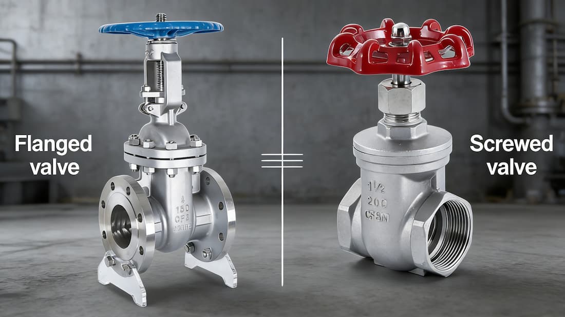 Flanged valves vs screwed valves connection structure comparison