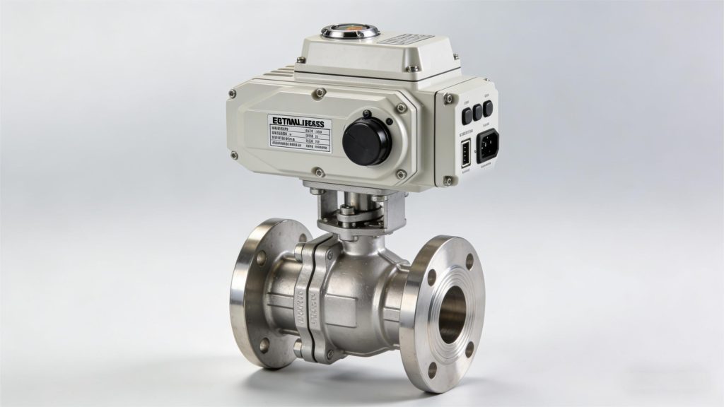 דיאגרמת שסתומי כדור ממונעים המציגה גוף ומפעיל