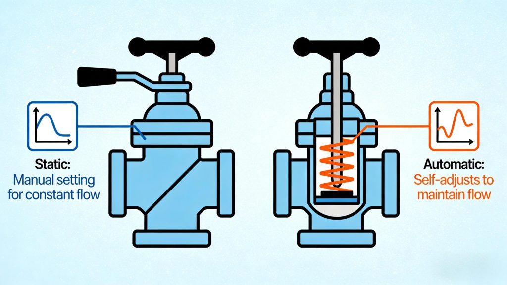 השוואת שסתומי איזון סטטי לעומת אוטומטי - סוגי שסתומי איזון ליעילות HVAC