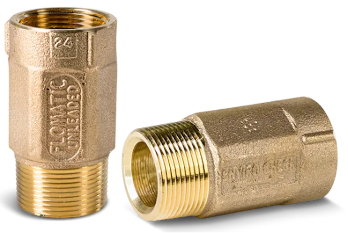 青銅製逆止弁の構造と流れ方向