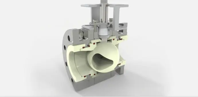 vポートボールバルブの構造と流量制御