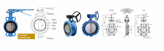 konzentrisches Absperrklappendesign