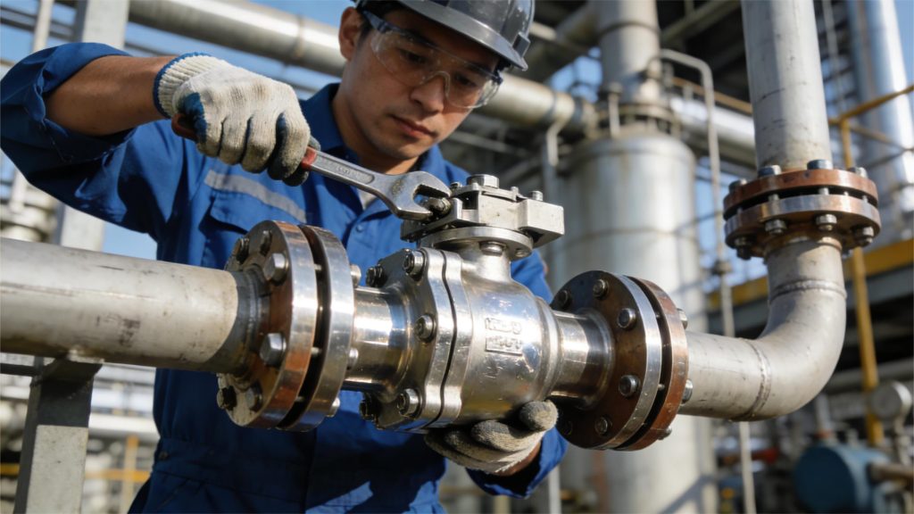 3PC Ball Valve maintenance in chemical plant - 2PC vs 3PC Ball Valve comparison