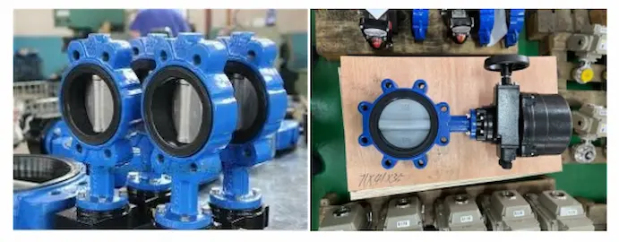 Semi-lugged-butterfly-valve-installation-between-flanges.