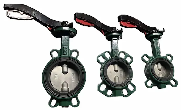 vanne papillon à double demi-arbre.