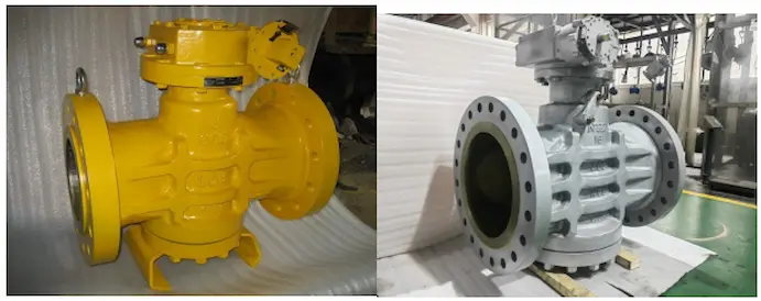 "Non-lubricated plug valve in operation, designed for low-pressure applications"