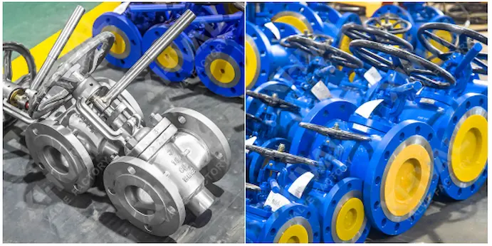 "Non-lubricated plug valve in operation, designed for low-pressure applications"