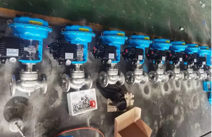 Single-seated control valve for moderate pressure systems.