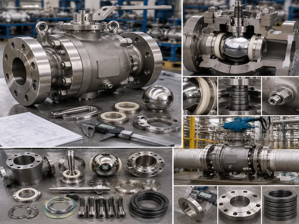 High pressure ball valve for high temperature industrial pipeline service