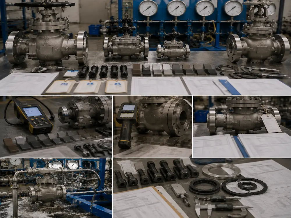 High temperature high pressure valve testing documents MTC PMI and pressure test inspection