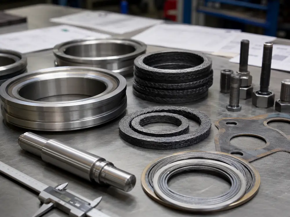High temperature valve metal seat graphite packing and spiral wound gasket selection