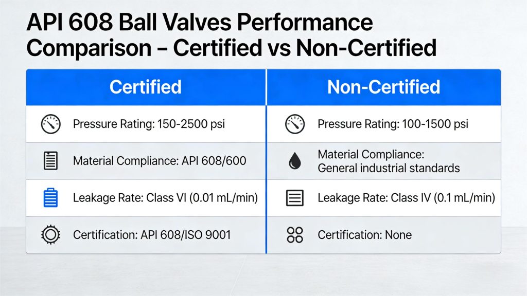API 608 Ball Valves performance comparison – certified vs non-certified API 608 Ball Valves performance comparison – certified vs non-certified