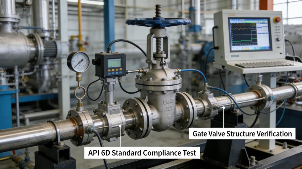API 6D standard compliance testing for pipeline valves
