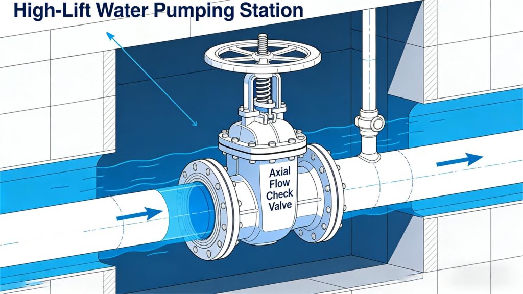 Axial Flow Check Valves in high-lift water pumping stations Axial Flow Check Valves in high-lift water pumping stations