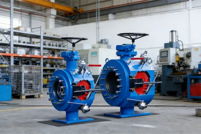 Piggable valve in use for pipeline cleaning and inspection.