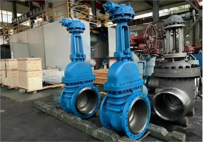 katup gerbang industri yang digunakan dalam pipa bersuhu tinggi.