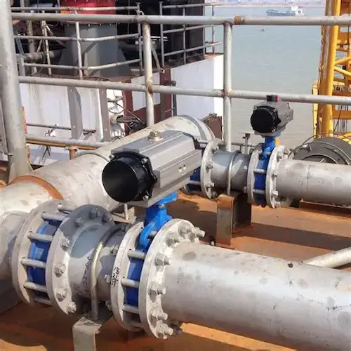 pipa katup kupu-kupu yang dioperasikan dengan roda gigi