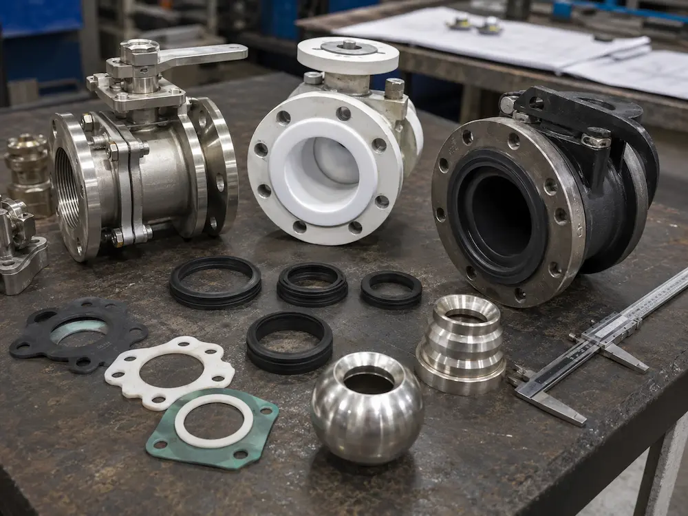 Materiais de válvula anticorrosão para processamento químico, incluindo PTFE EPDM de aço inoxidável e ligas