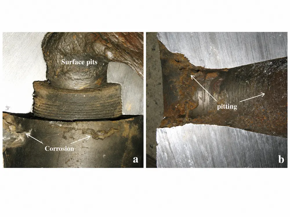 Corrosão química da válvula no furo interno e na superfície de vedação Corrosão química da válvula no furo interno e na superfície de vedação