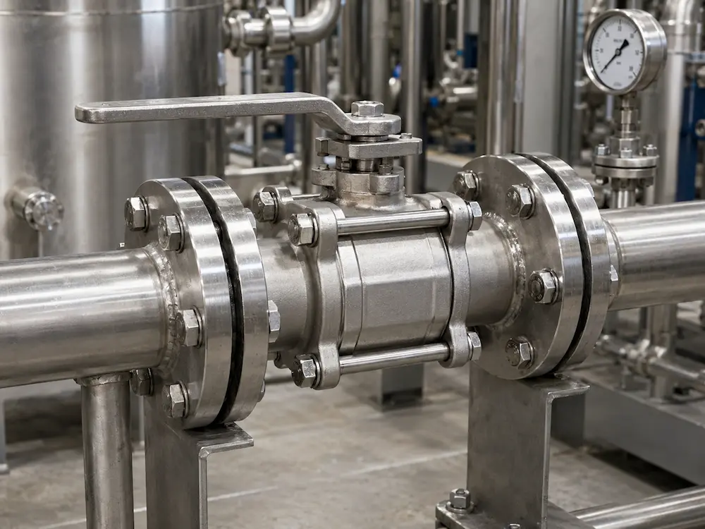Material de válvula de aço inoxidável usado em tubulações de processamento químico