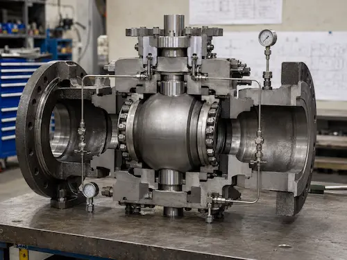 DBB DIB and cavity relief structure of API 6D ball valve