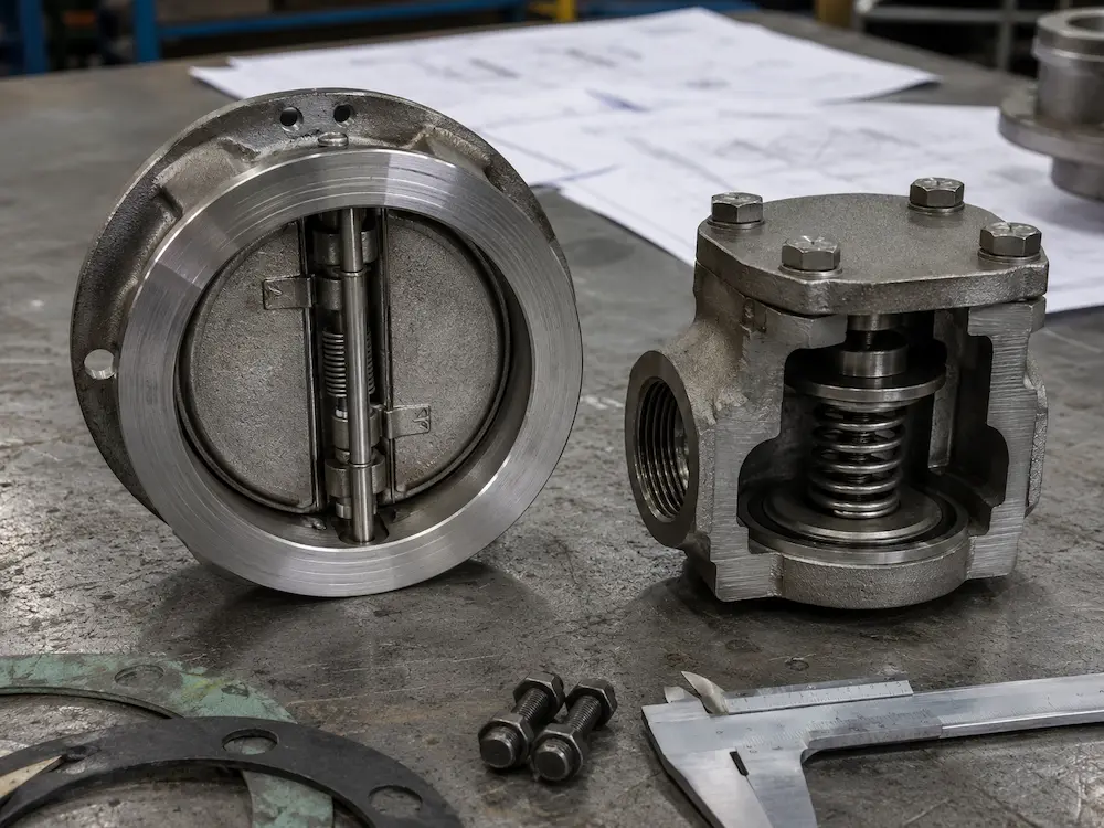 Dual plate check valve and spring check valve comparison for industrial pipelines Dual plate check valve and spring check valve comparison for industrial pipelines