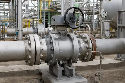 Válvula de bola a prueba de incendios instalada en refinerías y servicios de tuberías químicas