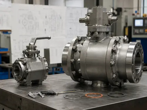 Floating and trunnion mounted high pressure ball valve comparison